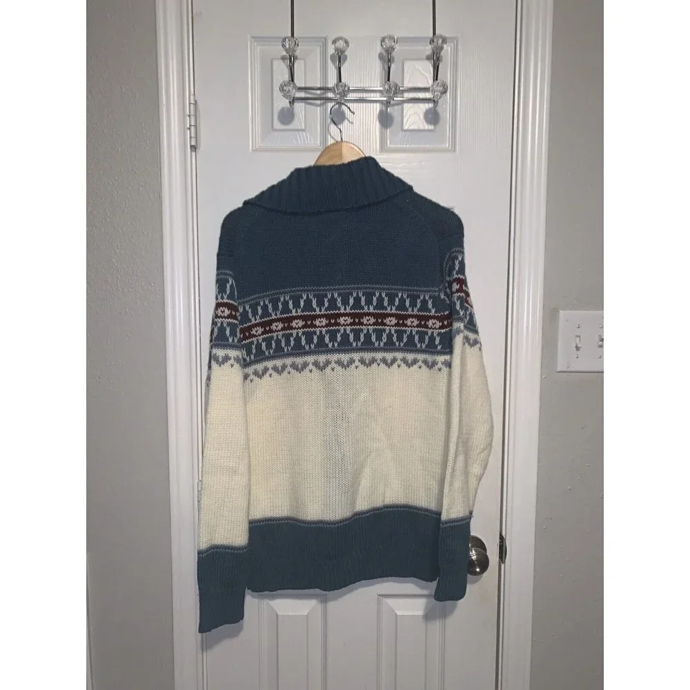 Sigallo Vintage Acrylic Button Down Grandpacore Winter Sweater Cardigan Large